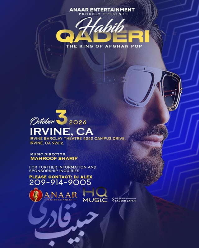Habib Qaderi tour poster, Irvine, CA, October 3, 2026